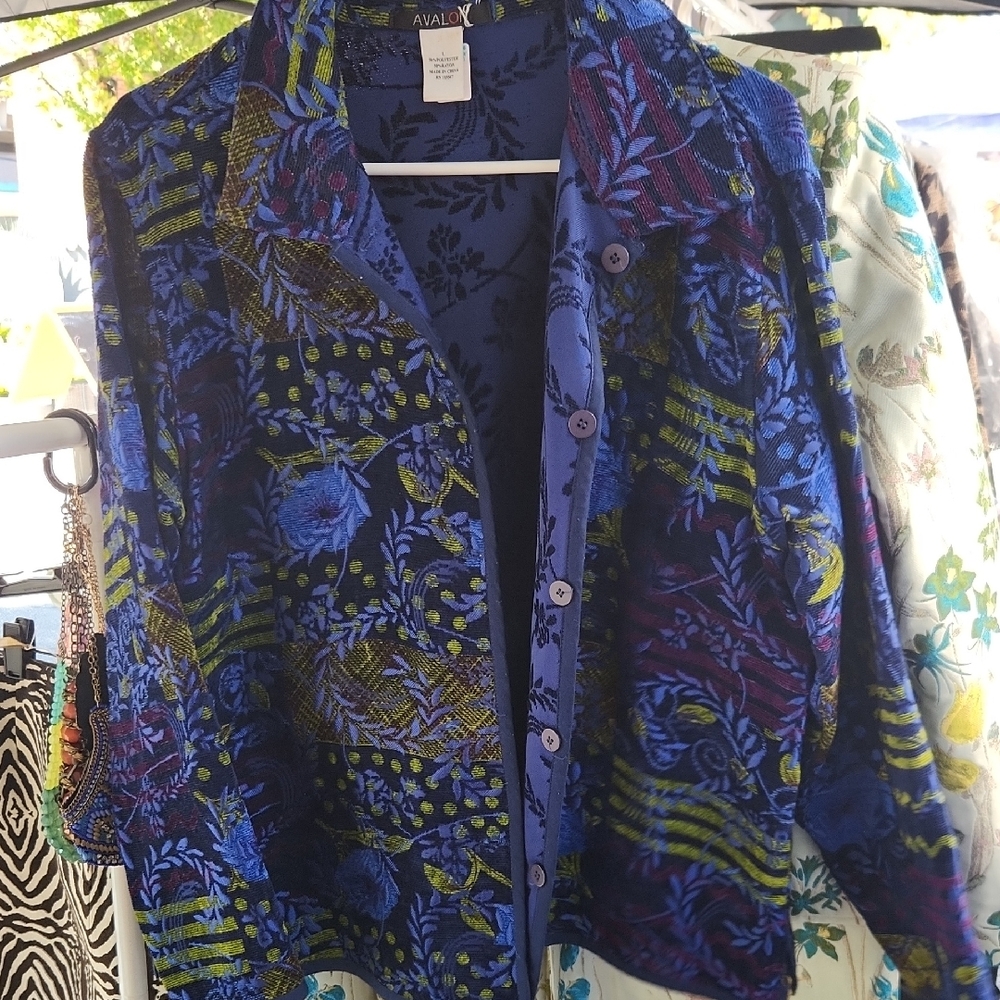 Avalin Blue and Purple Floral Jacket
